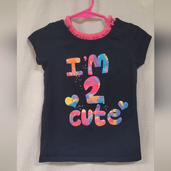 okie dokie Other - Girls 4T "I'm 2 Cute" black shirt, Summer Casual